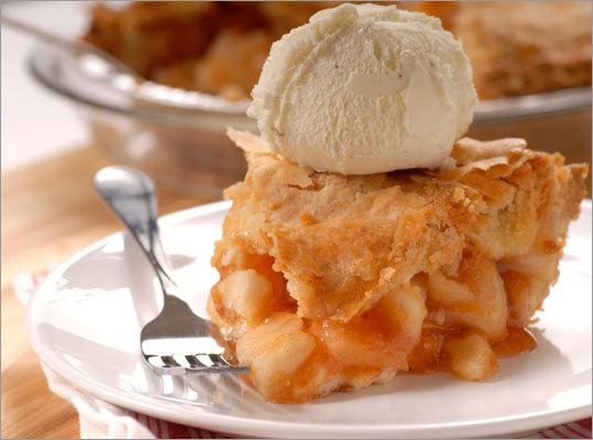 Calories saved: 160 Instead of eating the traditional apple pie topped with ½ cup of creamy vanilla ice cream, consider
