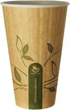 BIODEGRADABLE & COMPOSTABLE SINGLE WALL COFFEE CUP 16 OZ 90 x 125 (H) mm 1,000 50 EC-HC0690 EC-HC0691 EC-HC0692 ENVIROCHOICE DOUBLE WALL HOT CUP Made using a Ingeo PLA biopolymer inner lining and
