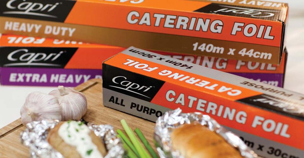 FPA AUSTRALIA 1. FOOD WRAPS ALUMINIUM FOILS CAPRI CATERING FOIL ALL PURPOSE For general purpose use in the catering industry, kitchens, take away applications, low acidity.