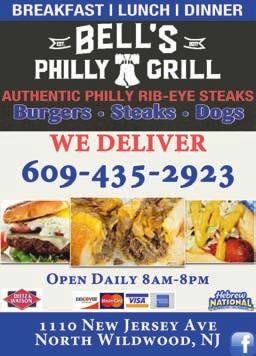 * 609-522-5425 The Firehouse Tavern, Park Blvd at Pine, Wildwood Hot and Cold sandwiches, package goods, ice cold
