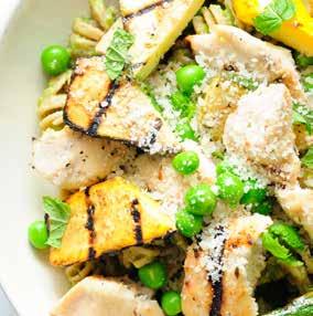 peppered chicken with peas and white beans PREPARATION TIME: 25 MINUTES COOKING TIME: 20 MINUTES kg chicken breast 4g cumin 4g coriander g pepper, black 750g peas 20g onions, brown /2 bunch parsley