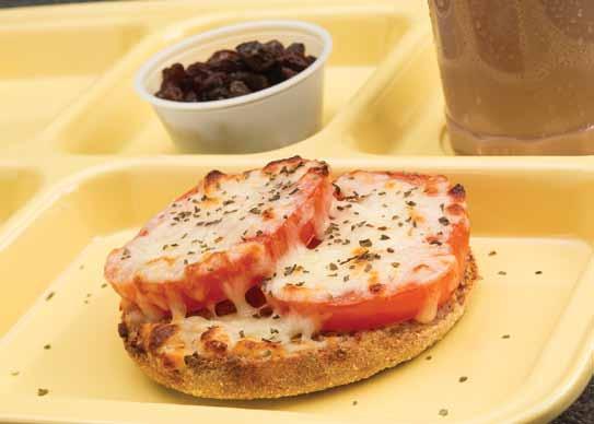BREAKFAST Pizza Margherita Style English muffin, whole-wheat 25 50 Tomato, fresh, 1/2" thick slice of large, 5 x 5 or 5 x 6 size 6 lb 12 lb 1. Line sheet pan with baking paper. 2. Separate English muffins and lay out on sheet pan cut side up.