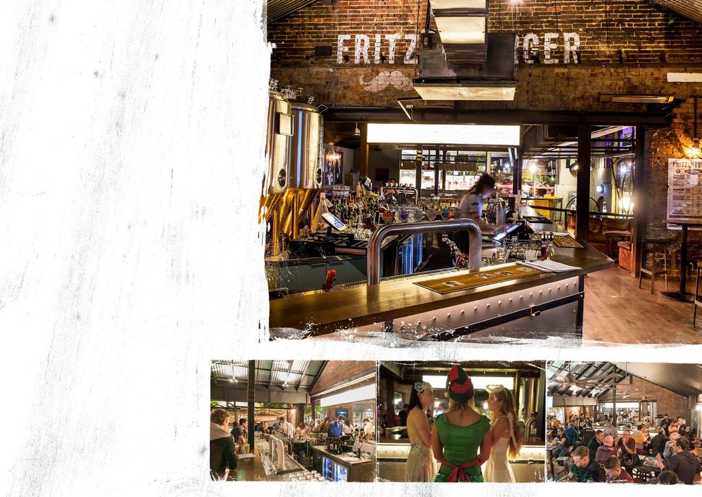 FRITZEN BERGER Right in the heart of all the Caxton Street action, Fritzenberger Frites and Burger Brewpub is a famous space where you can enjoy a