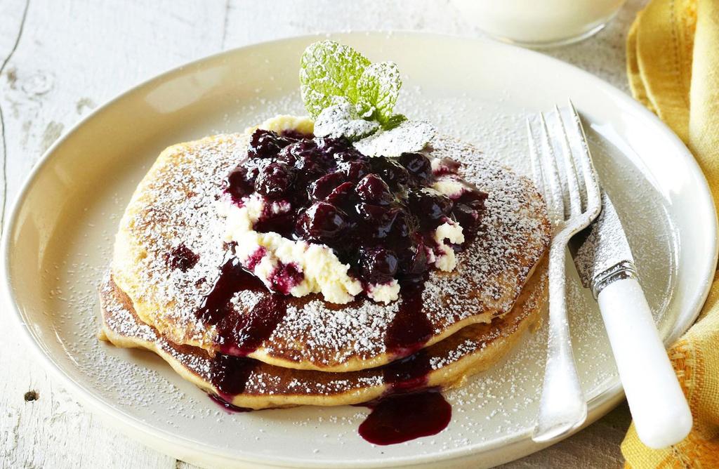 99 The finest blueberries are chosen for these pancakes. Sprinkled with powdered sugar and serve with whipped butter and a side of homemade blueberry compote. SILVER DOLLAR...6.
