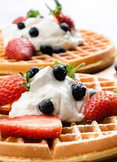 Belgian Waffles Add side of fresh shredded breakfast potatoes 1.99 Add side of meat for 2.99 Add 2 eggs and 2 pieces of meat 2.99 WAFFLE...5.99 Simplicity at its best.