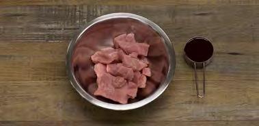 INGREDIENTS 1 pound boneless pork chops, cubed ¾ cup Wildtree Teriyaki Sauce,