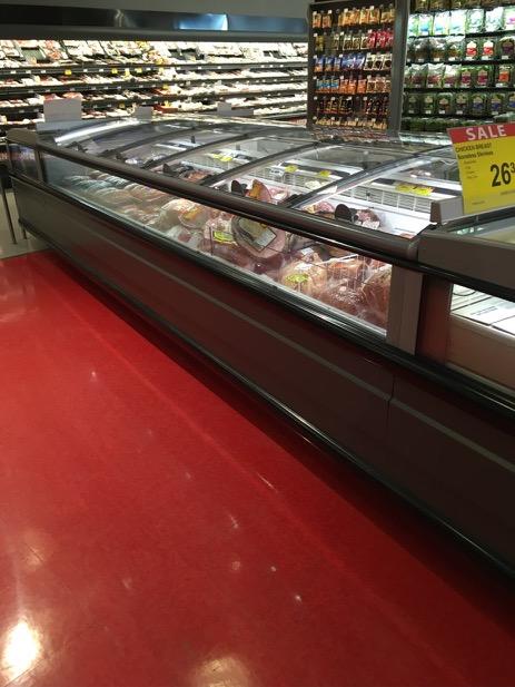 The Meat & Seafood departments feature these covered bunkers from