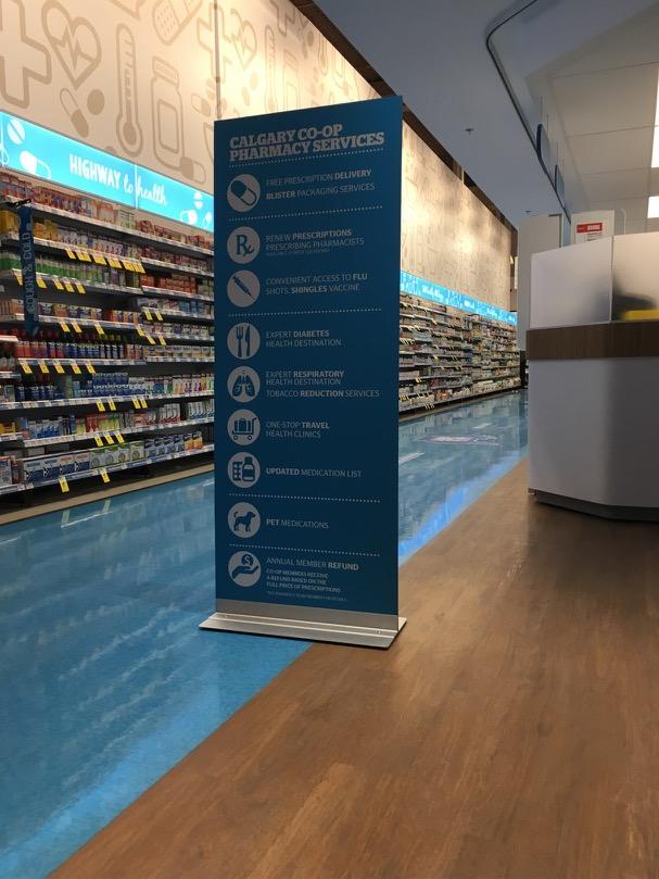 The Whole Health section has attractive blue flooring and warm hardwood