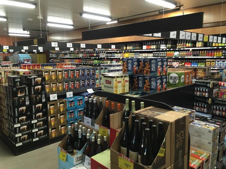 The refrigerated Beers of the World section is a candy store