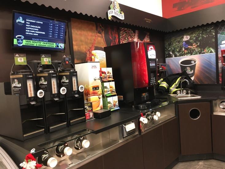 Self serve coffee is offered by Van Houtte but will face competition from a Tim Hortons