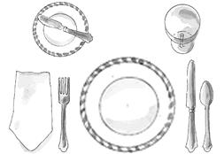 If a salad fork is used, it is placed to the left of the dinner fork. o 5.