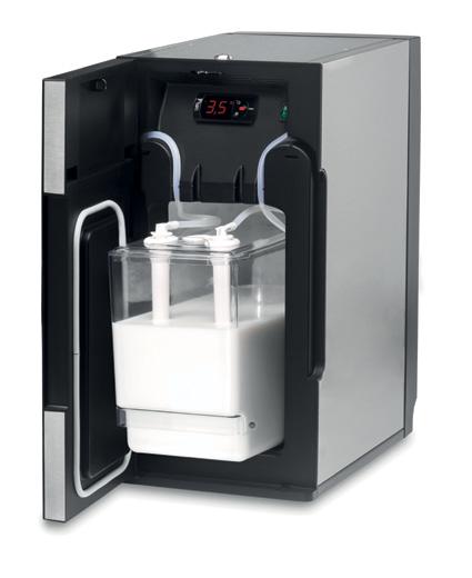 Equipped with a container for up to 10.5 litres of milk, this all-rounder supplies two fully automatic coffee machines at the same time.