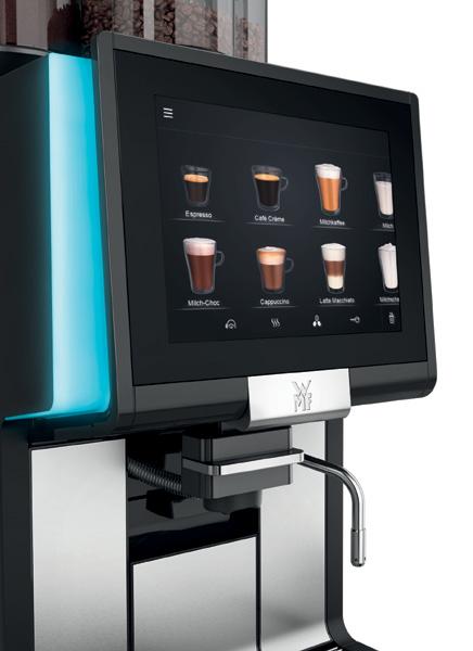 WMF 1500 S+ 10-inch touch display The clearly structured interactive colour display of the WMF 1500 S+ facilitates custom designs by selecting your own colour scheme and importing your own beverage