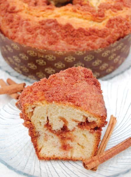 Our cake is topped with large cinnamon crumbs... delicious with a cup of coffee. 32oz.