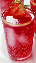 STRAWBERRY TEA INGREDIENTS 2 1/2 cups hot water 5 tablespoons Iced Tea Mix with Sugar and Lemon 1/4 cup strawberry preserves 1 cup ice cubes 2