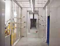 BOOTH FEATURES 18-gauge, stainless steel panels for exceptionally long life Smooth, tapered inside surfaces for easy cleaning Standard -foot long entrance and exit vestibules Transparent,
