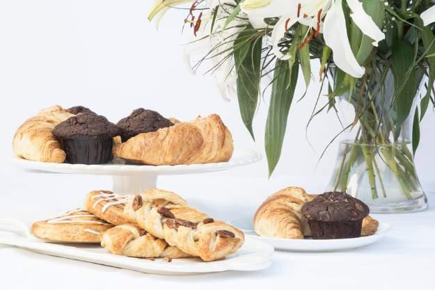 Yogurt bar with toppings Assorted muffins & danishes All selections are served with freshly