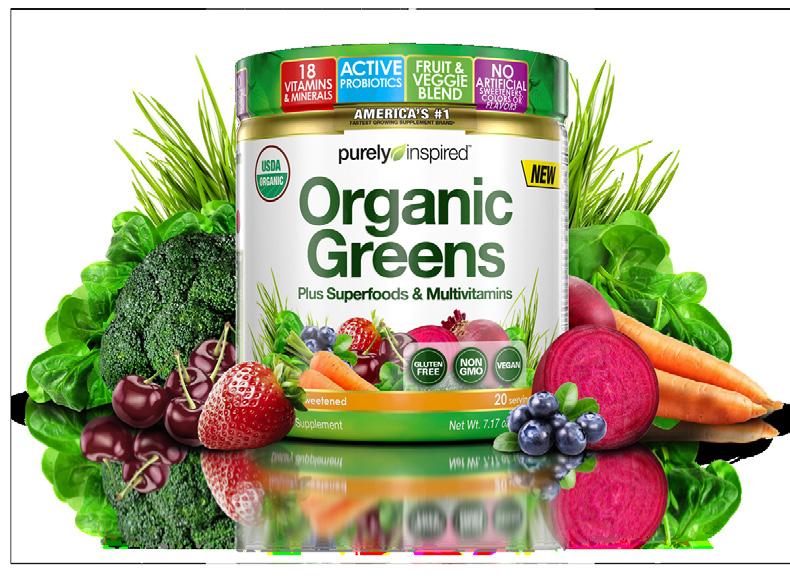 Features & Benefits: 40 GREENS, GRAINS, SPROUTS, FRUITS &