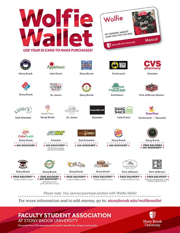 Wolfie Wallet Over 25 off campus vendors accept Wolfie Wallet Some offer discounts and