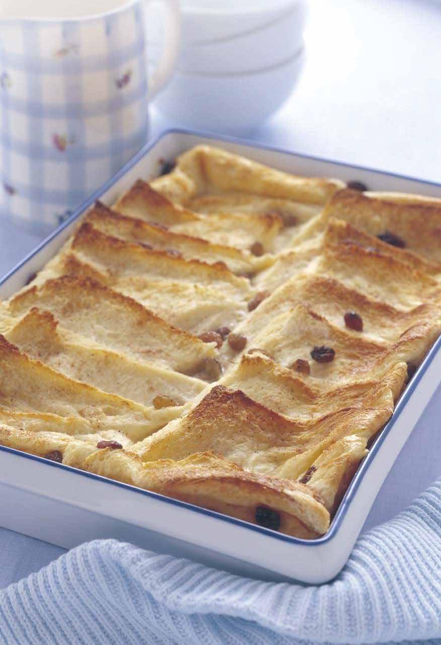Bread and Butter Pudding Preparation 20 mins Cooking 40 mins Serves 12 6 thick slices bread 5 eggs 2/3 cup EQUAL Spoonful 1.