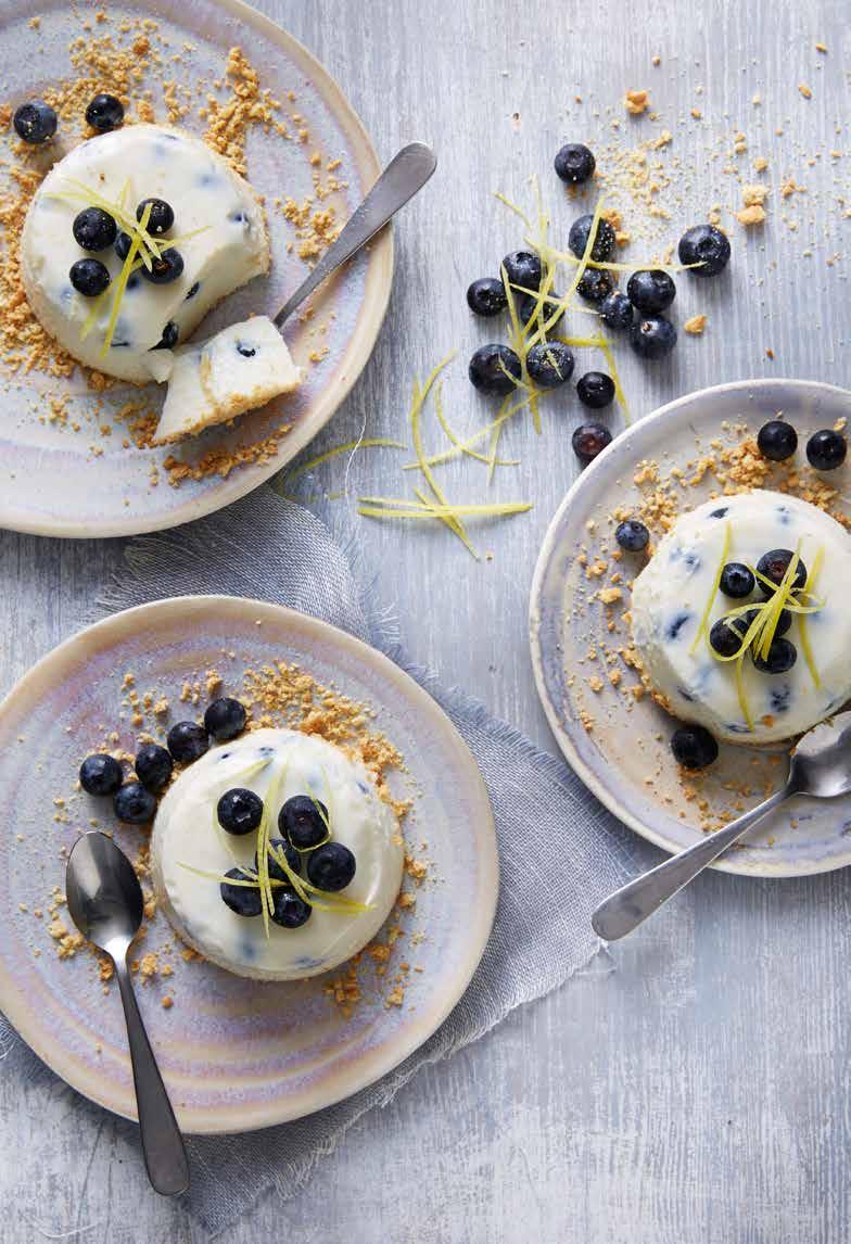 Blueberry Ricotta Cheesecakes Preparation 20 mins Cooking 15 mins Serves 10 2 cups (500g) light smooth ricotta 1 1/3 cups EQUAL Spoonful 2 tsp finely grated lemon rind 2 tsp gelatine powder 2 Tbsp