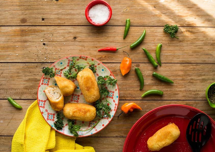 WATCH VIDEO JALAPEÑO Spicy Cheesy Croquettes MIXED 30 15 375 g Eskort Jalapeño Pork Sausages 30 ml olive oil large potatoes, peeled and quartered 1 small onion, grated 2 jalapeños, de-seeded and