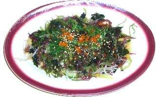95 (Fish rolled w/rice in seaweed, tempura battered and Tempura Sauce) SALAD 1. Salmon Skin Salad 2.