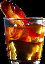 3234464 700ml 3076194 Maple Bacon Old Fashioned Cocktail 4 slices Cooked Bacon 120mls Bourbon 1 tablespoon Maple Syrup 4 dashes Angostura Bitters Ice Cubes, to