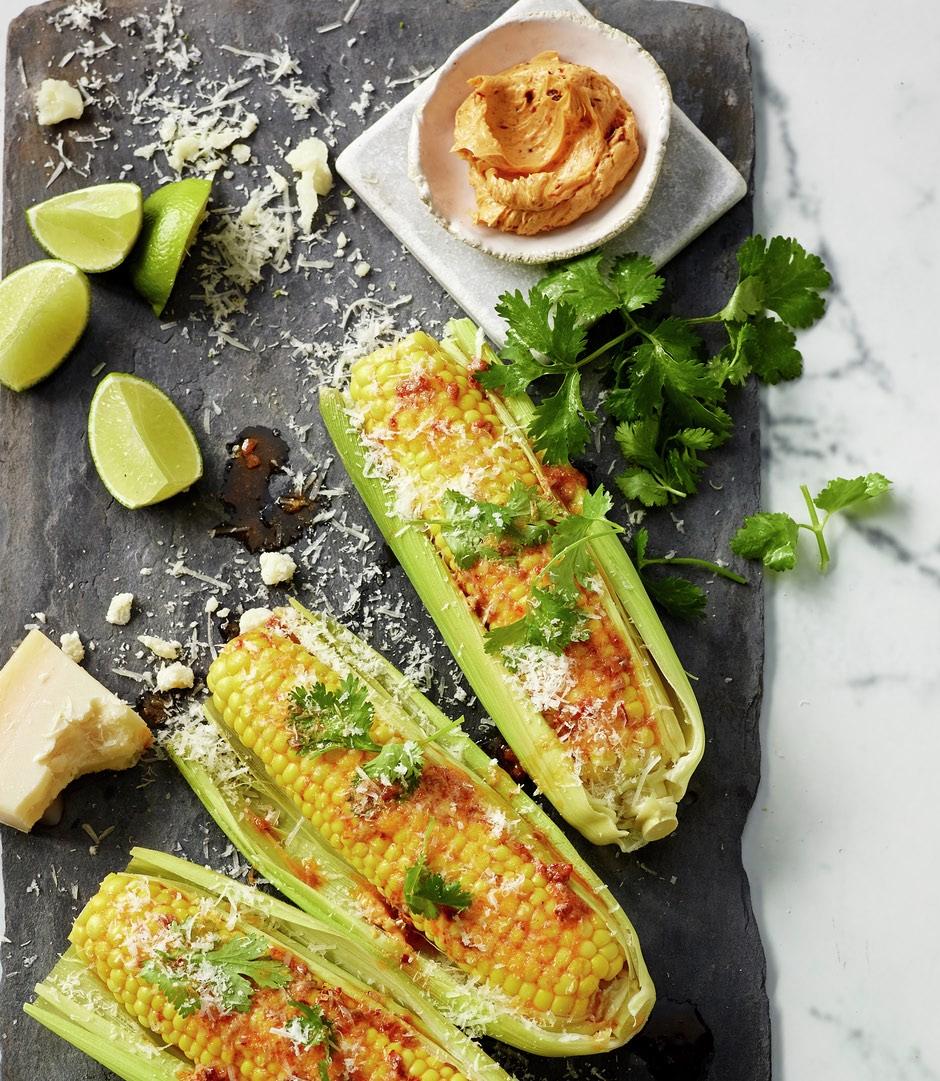 Steamed Corn on the Cob with Chipotle Butter