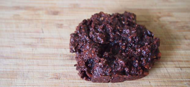 Fabulous Fermata Fudgookies Prep time: 0 minutes Cook time: 5-20 minutes Makes: 0-2 fudgookies cup dessicated/shredded coconut 2 ripe bananas 3 tablespoons cocoa 5-6 dates (the softer the better)* 2