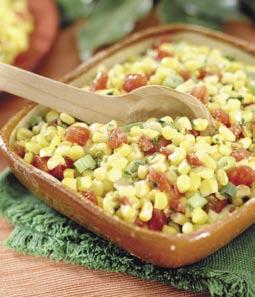 2 cups frozen corn, thawed 1 (10-ounce) can diced tomatoes with green chilies ½ tablespoon vegetable