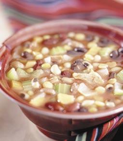 Hearty Bean and Vegetable Soup This healthy meal is sure to please your entire family. Makes 8 servings. 2 cups per serving.