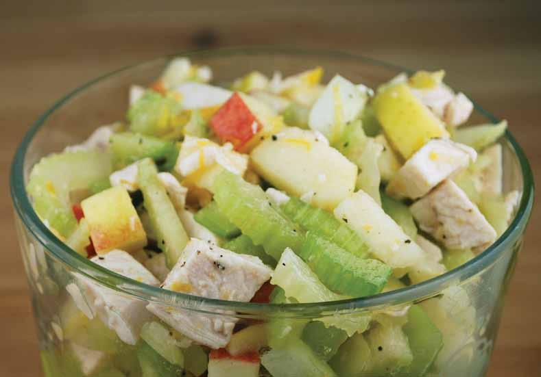 Sweet Japanese Chicken Celery Salad 100 Chicken diced & cooked 4 Stalks of Celery diced 1 Apple diced 2 tablespoons apple cider vinegar 1 tablespoon fresh
