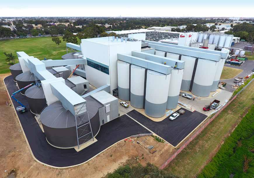 Coopers Brewery in Regency Park, SA, with the new maltings plant in the foreground.