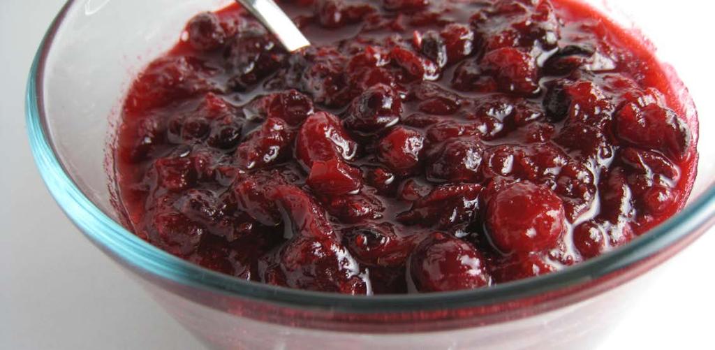 SALADS, SAUCES, & STUFFING Carl s Hot Cranberry Sauce Total Time: 15 Minutes Serves: 4 12 oz. package of fresh cranberries 2 Tbsp. of orange zest 2 Tbsp. of orange juice Dash of cinnamon 1 c.