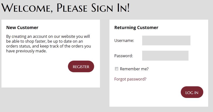 Ordering Process Step 3: External customers will be required to create a user account. For representatives enrolled prior to 1/24/14 -Your account information was provided to you via email.