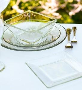 Clear Dinnerware 10 1/4 square clear
