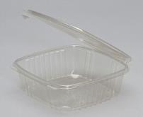 56546) DELI CONTAINERS HINGED 1000 92523 QT CL HI-PRFL BRY B 63663 CONT CLEAR HNGD FLAT LID AD48, 200/CT, (.