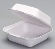 CONTAINER, COMPOSTABLE LARGE HINGED SANDWICH CONTAINER, 5.9X6.