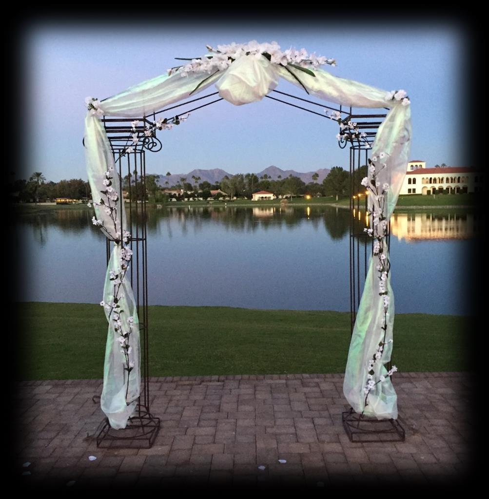CEREMONY PACKAGE Ceremony Location with Lakeside, Golf Course & Mountain Views Table for Unity Candle or Sand Ceremony White Garden Chairs Weather Backup Space Full Rehearsal with Your Officiant