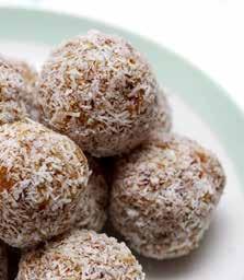 Coconut Balls WildFit Summer 5 minutes 12 balls 4 Medjool dates 1 cup almond meal ½ cup shredded coconut 1/3 cup coconut oil 1/3 cup pistachios ¼ cup almonds 1 tbsp chia seeds 1.