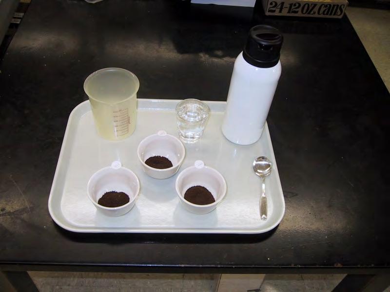 Cupping- organoleptic evaluation Weigh