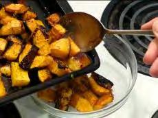 11. Scoop the roasted squash from the baking sheet