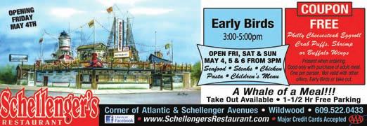 DINING GUIDE Surfside West Diner, Cresse and New Jersey Aves, Wildwood Crest Open from 6:30am. Stop in and see what the Wildwood locals and visitors rave about!