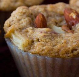 crunchy Almond Muffins serves: 11 - Prep: 45 mins. Almond flour ¾ cup Flaxseed meal 4 tsp Almonds 2.5 oz (chopped) Almond oil 8 tbsp Eggs 2 Erythritol 1.