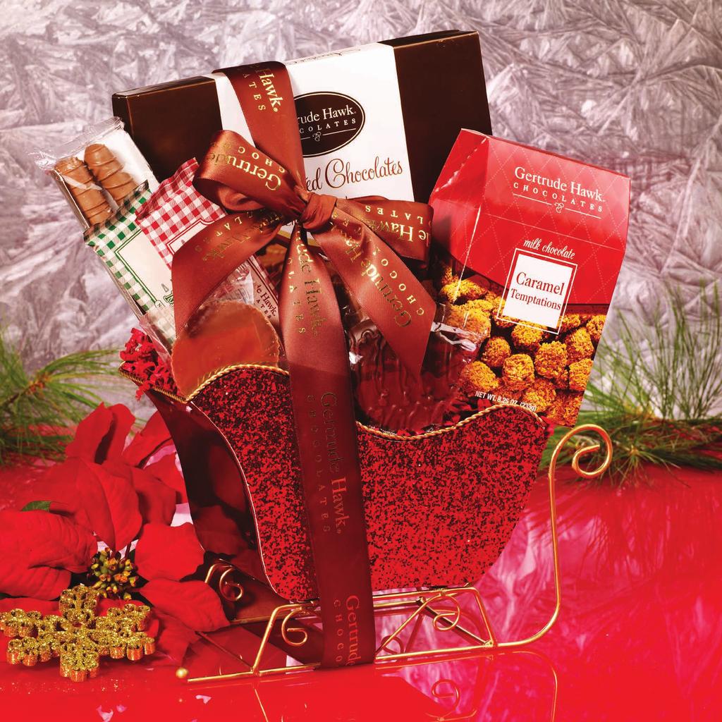 SHIMMERING SLEIGH Delight them with a sparkling sleigh full of delicious chocolates! 1.74 lbs.