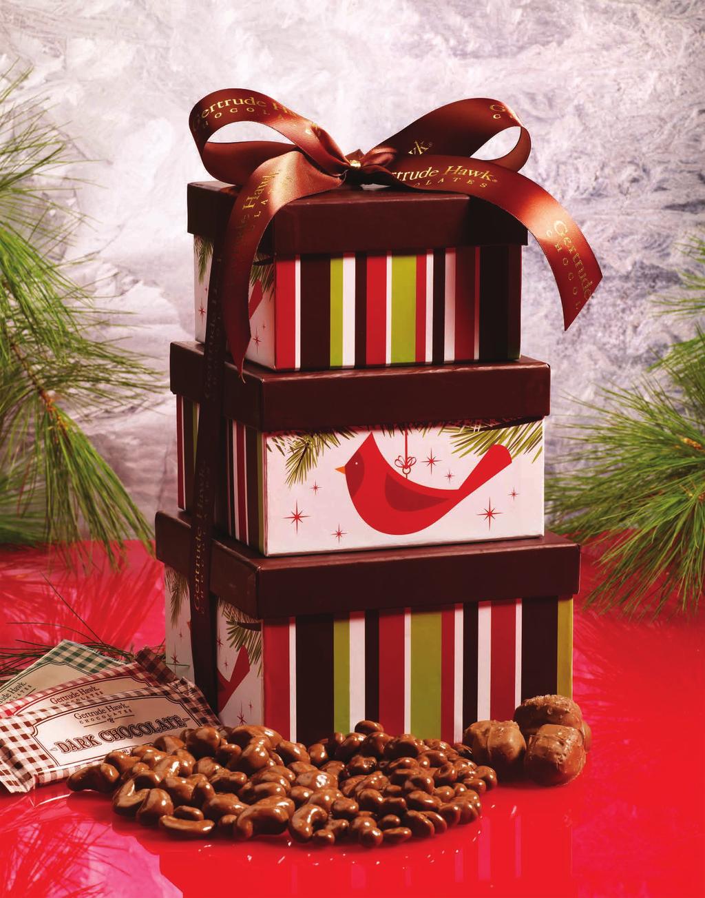 Our 3 tier Cardinal gift tower is the perfect way to say thank you this Holiday season. 3.23 lbs.