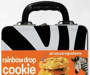 Rainbow Drop Cookie Kit in a Treasure Tin Includes Safari Baking Map, Cookie Mix with Chocolate Rainbow Drops packed in a fun Zebra Treasure