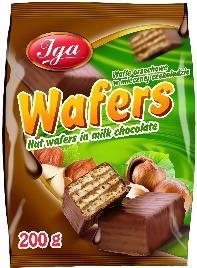 Hazelnut wafers in chocolate bag Cream