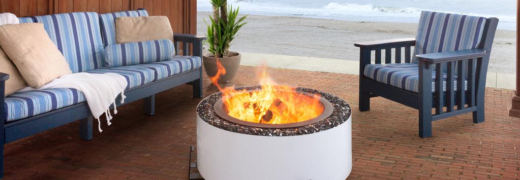 The Luxeve Fire Pit is designed to be a beautiful outdoor fire accent to create a warm and inviting atmosphere in an upscale patio space.